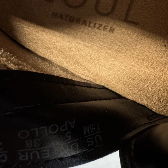 New Womens Soul Naturalizer Apollo Black Leather Chelsea Wedge Boots Size 7.5 M - Picture 8 of 8